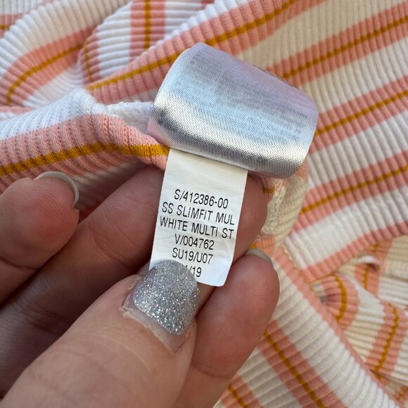 Old Navy Slim Fit Striped Knit Ringer Tee Shirt Size XL - Picture 6 of 8